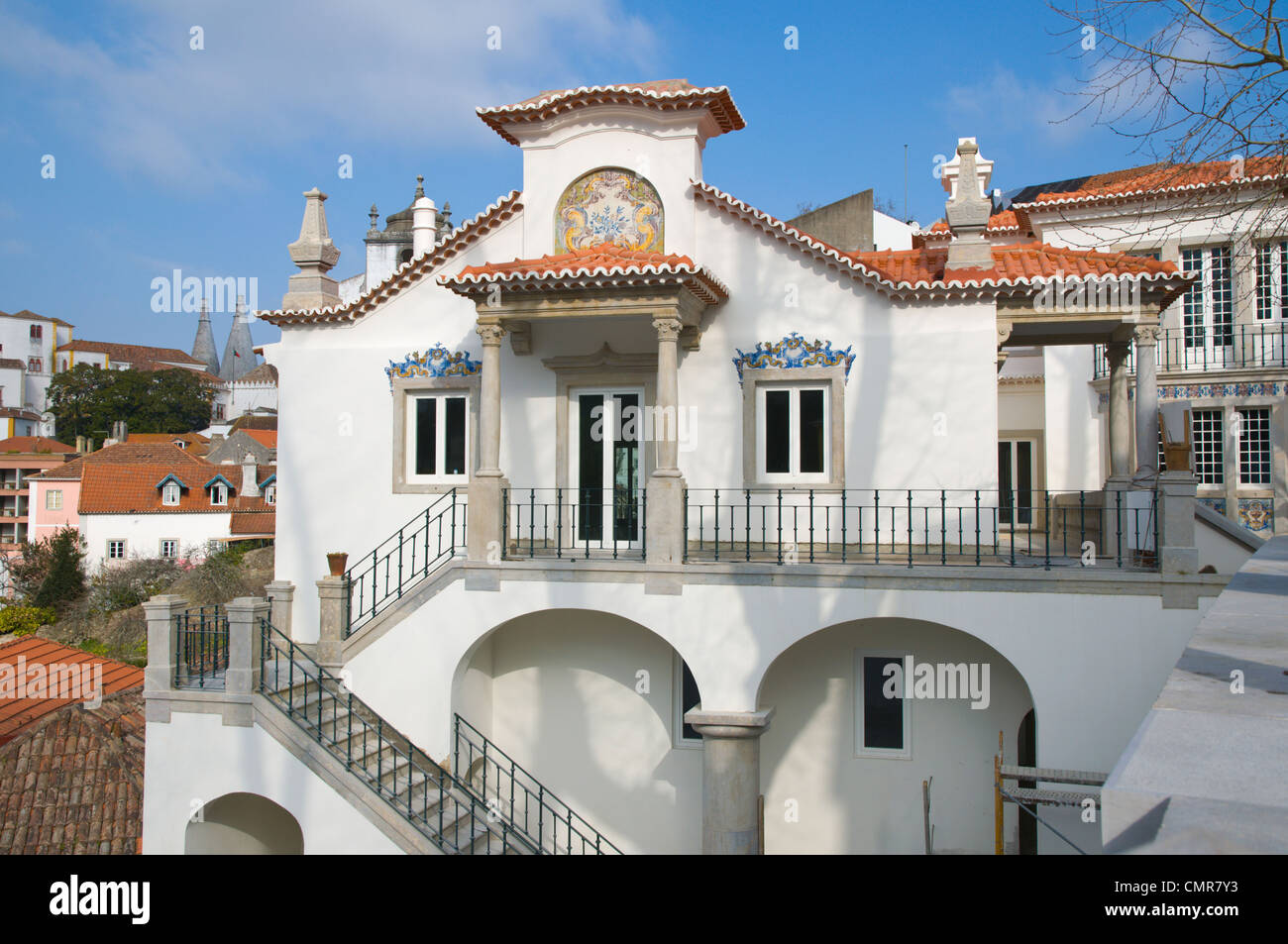 Mansion essendo ristrutturato Sintra Portogallo Europa Foto Stock