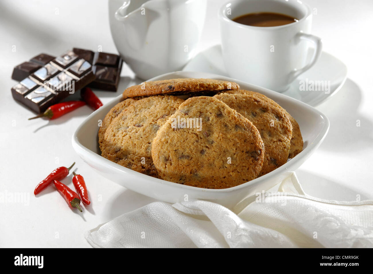 Chili di cioccolato cookie Foto Stock