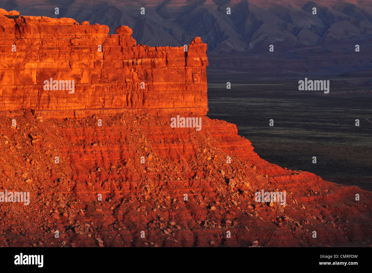 Tramonto sul bordo di Cedar Mesa, Utah. Foto Stock