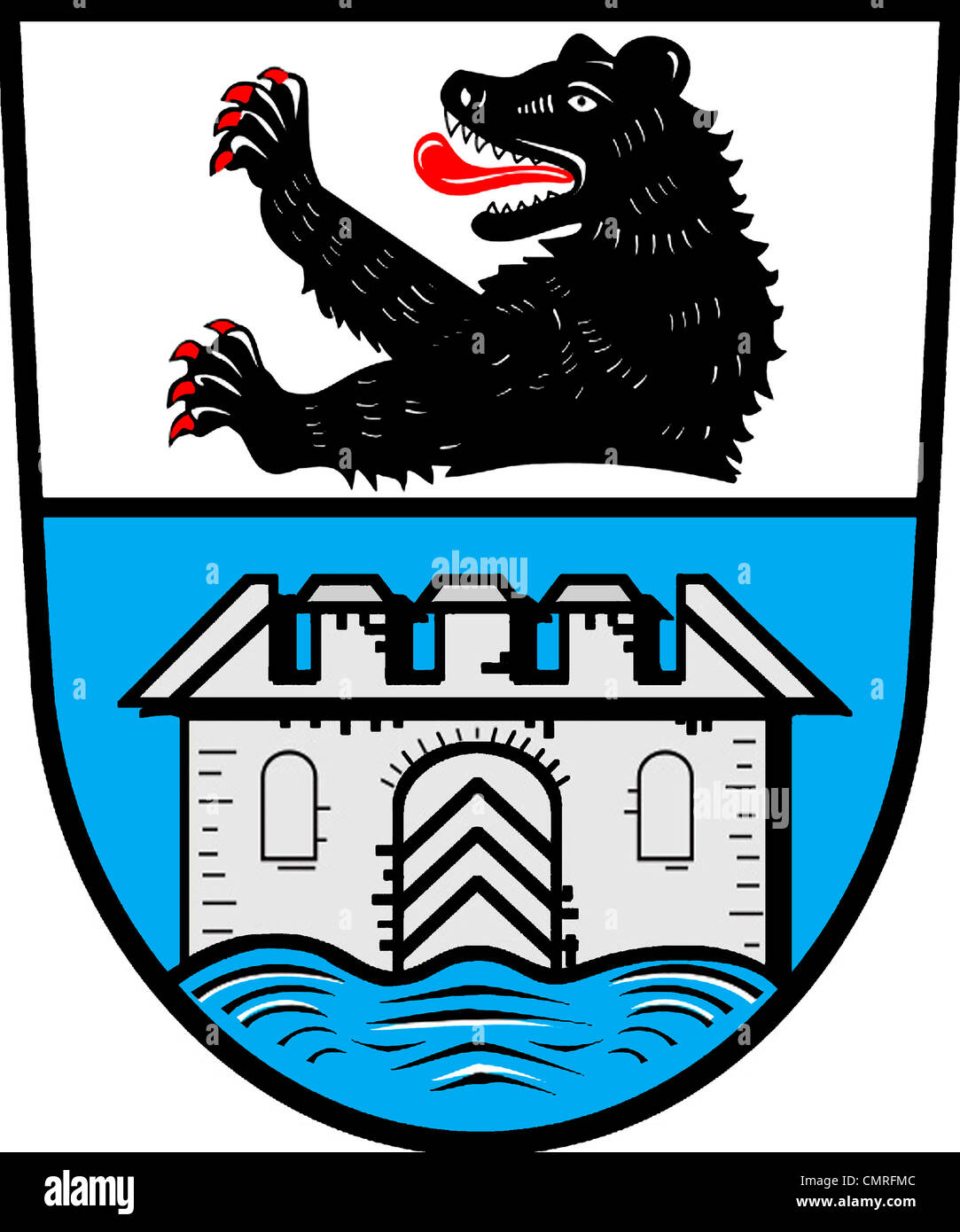 Stemma della città Wasserburg presso il lago di Costanza. Foto Stock