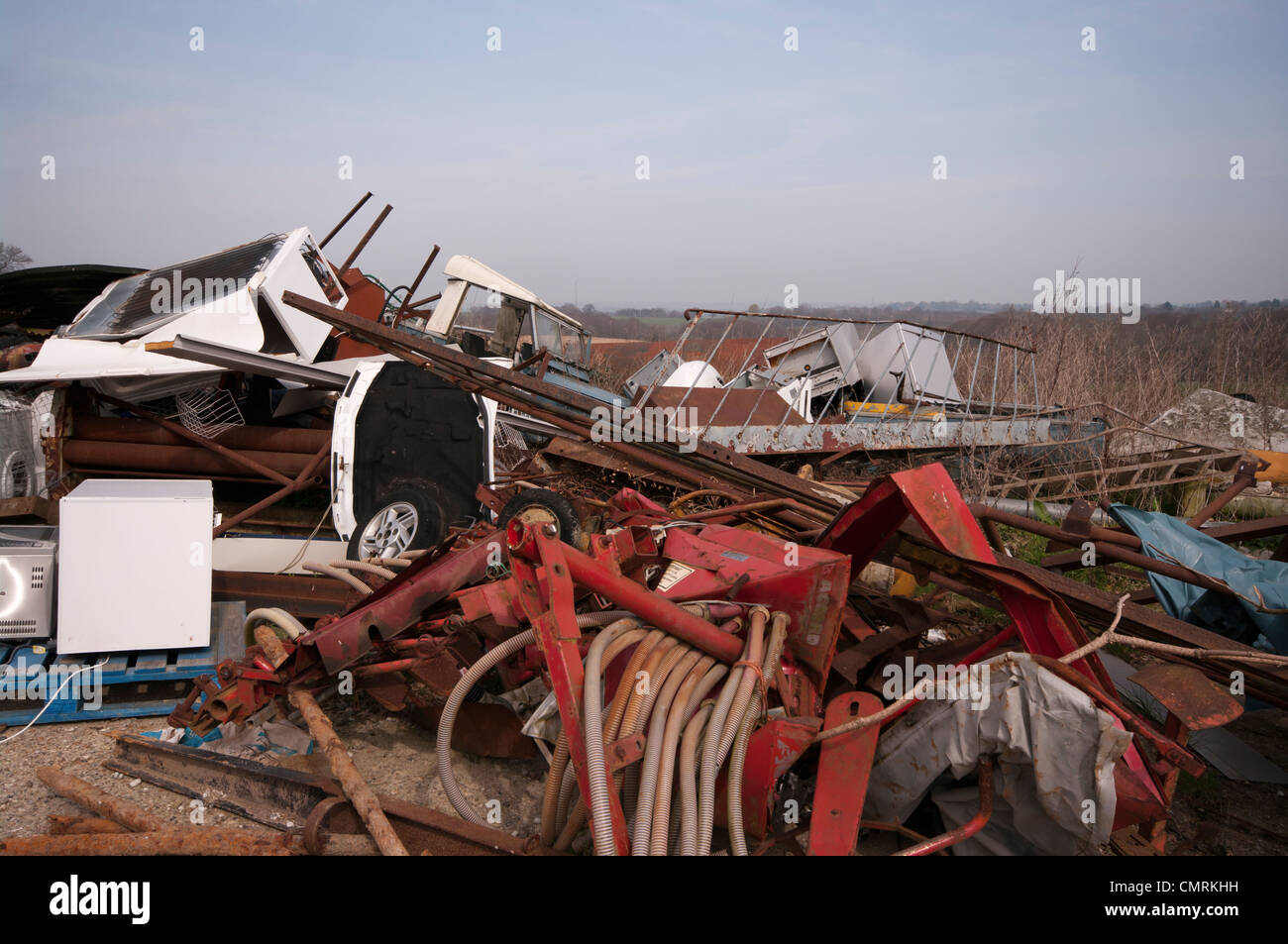 Mucchio di rottami di metallo Rivenditori Dealer UK Foto Stock