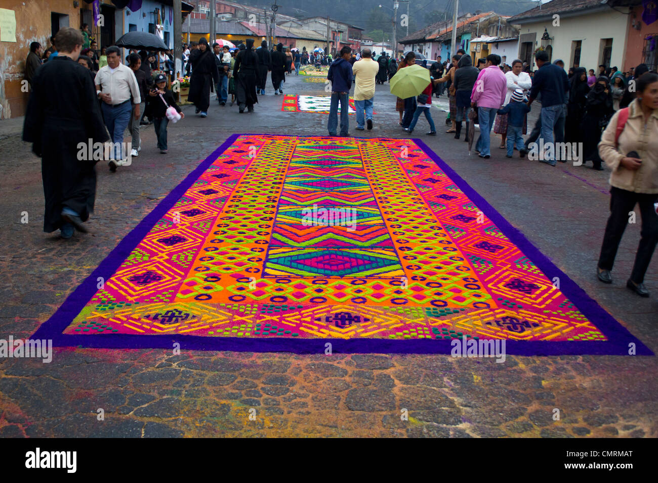 Bellissimi tappeti colorati per vacanze in Guatemala Foto Stock
