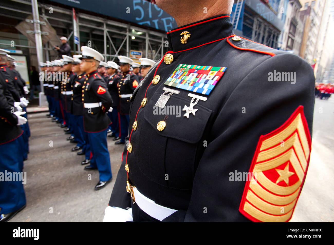 Marines, San Patrizio Parade 2012, Manhattan, New York, New York, Stati Uniti d'America Foto Stock