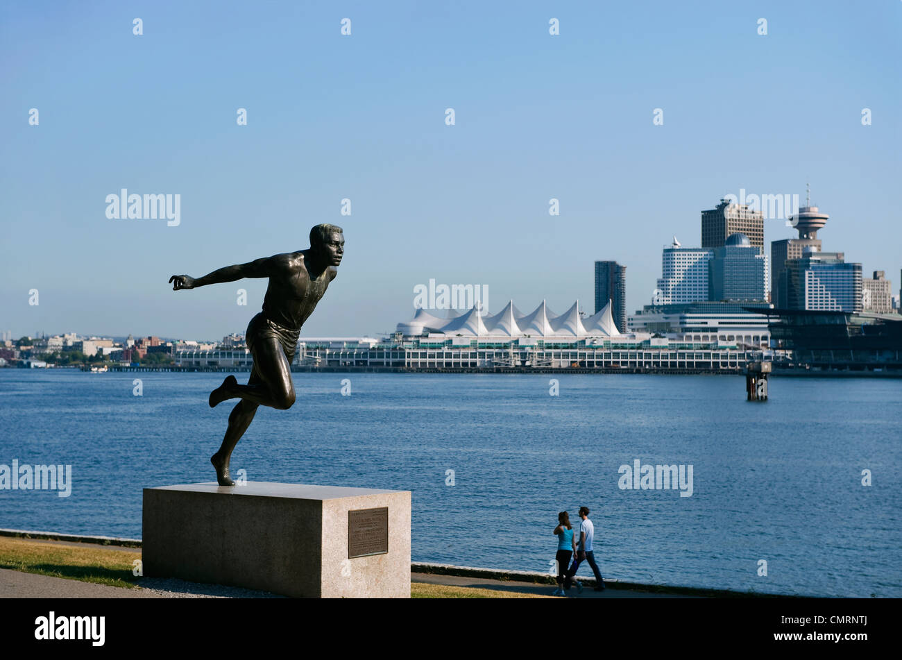 Memoriale di Harry Winston Jerome, campione runner, Hallelujah punto, Vancouver, British Columbia Foto Stock