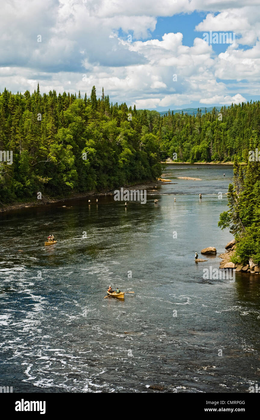 La pesca del salmone atlantico sul fiume Humber, Terranova Foto Stock