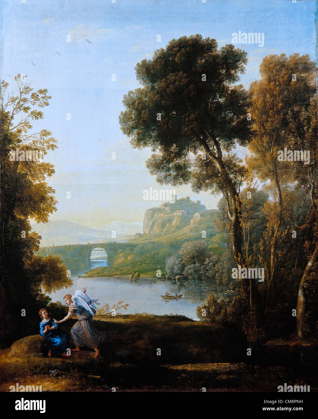 Claude Lorrain, il paesaggio con agar e l'angelo, 1646 Foto Stock