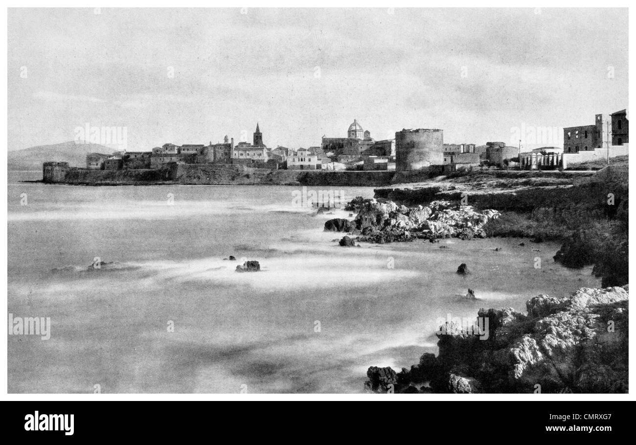 1923 Porto di Alghero Sardegna Foto Stock