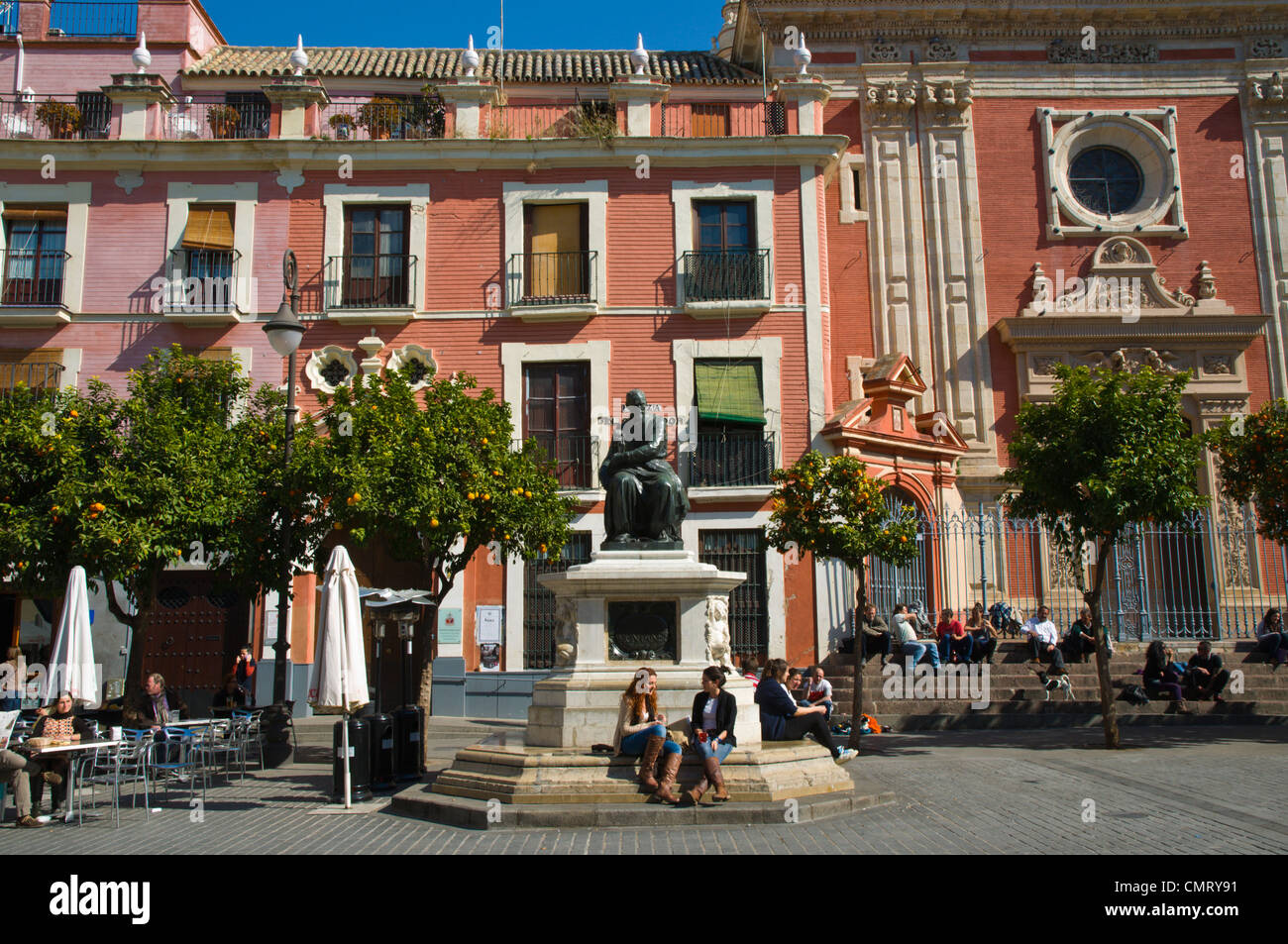 Plaza del Salvador piazza centrale di Siviglia Andalusia Spagna Foto Stock