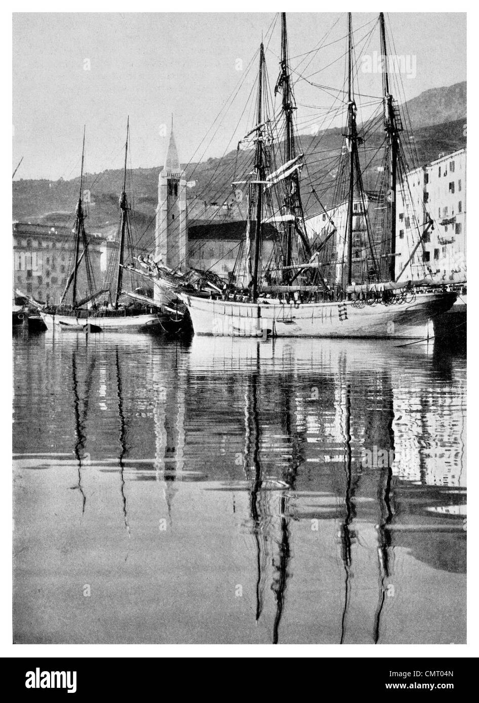 1923 La luce del mattino Bastia Quay Corsica Francia Foto Stock