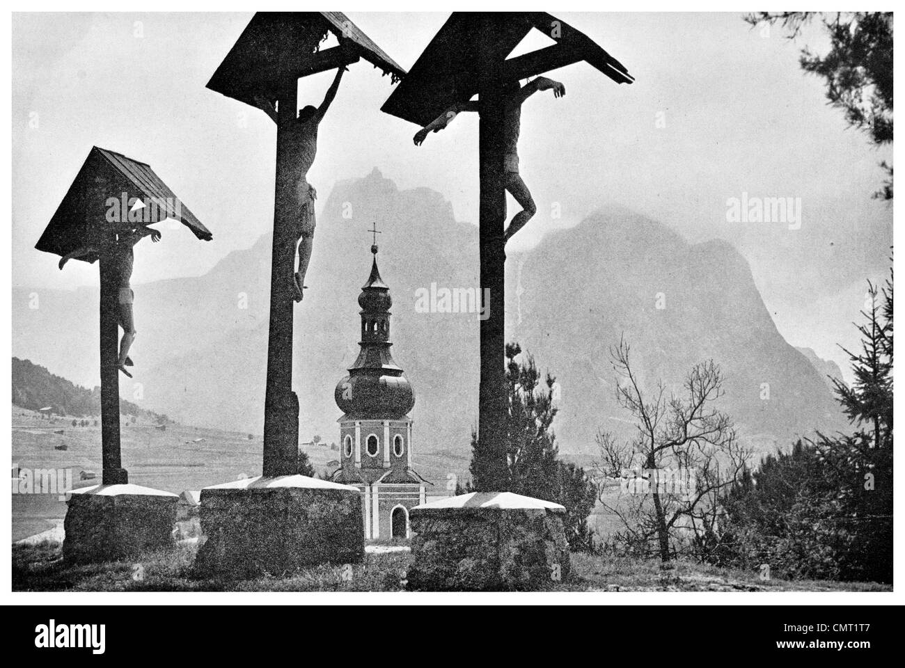 1924 Monte Calvario di Castelrotto Foto Stock