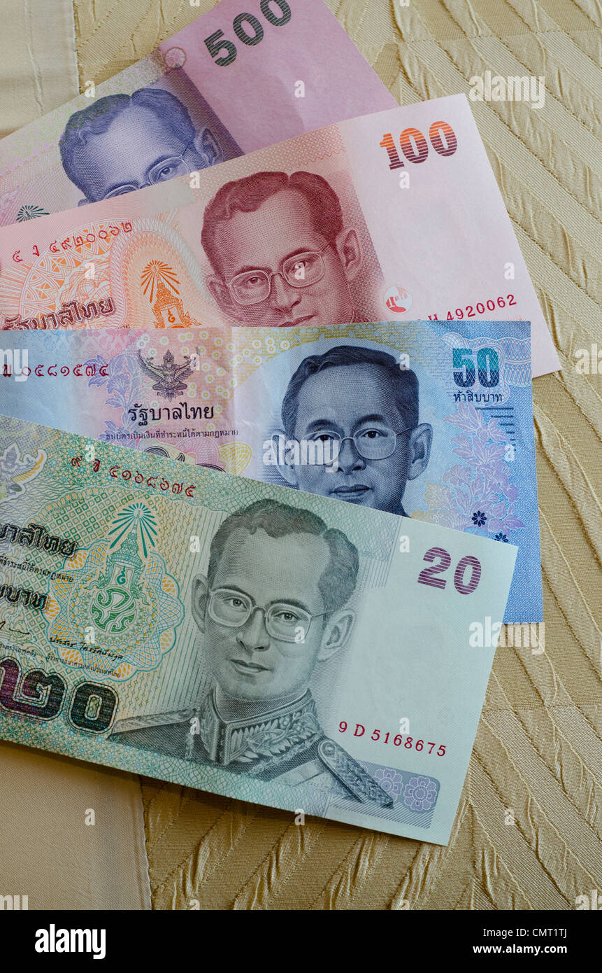 Thailandia, Bangkok. valuta tailandese, il baht. Foto Stock
