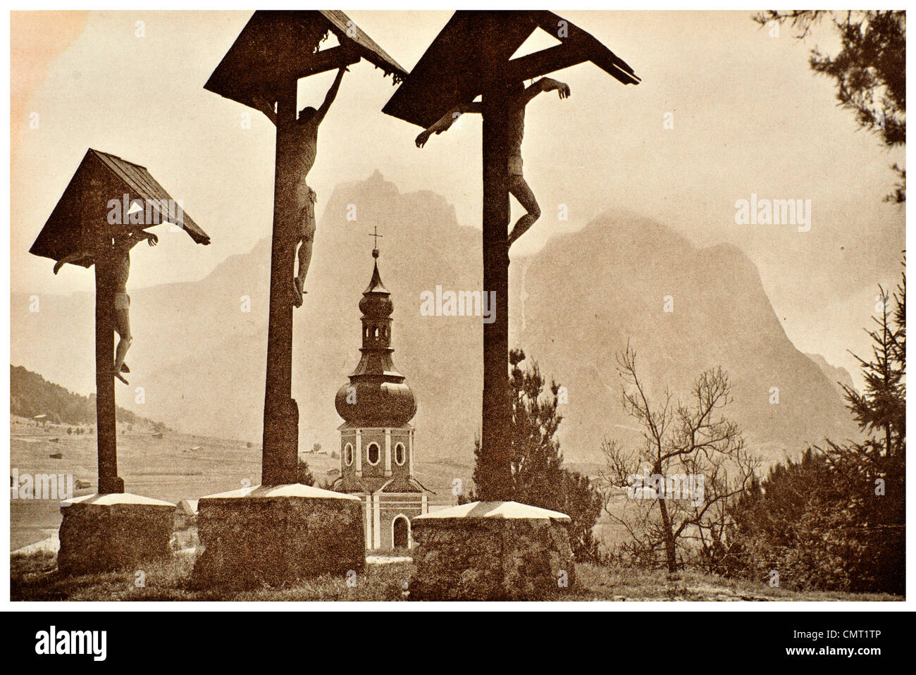 1924 Monte Calvario di Castelrotto Foto Stock