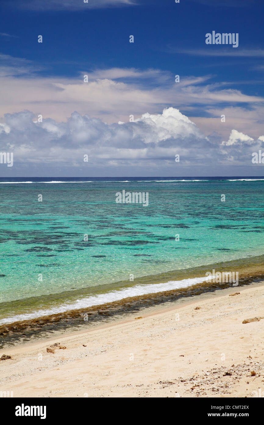 Spiaggia di Malomalo, vicino Natadola Beach, il litorale di corallo, Viti Levu, Figi e Sud Pacifico Foto Stock