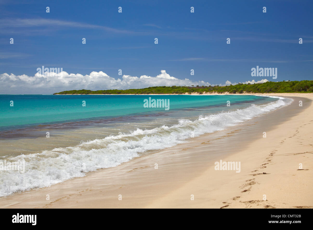 Natadola Beach, il litorale di corallo, Viti Levu, Figi e Sud Pacifico Foto Stock