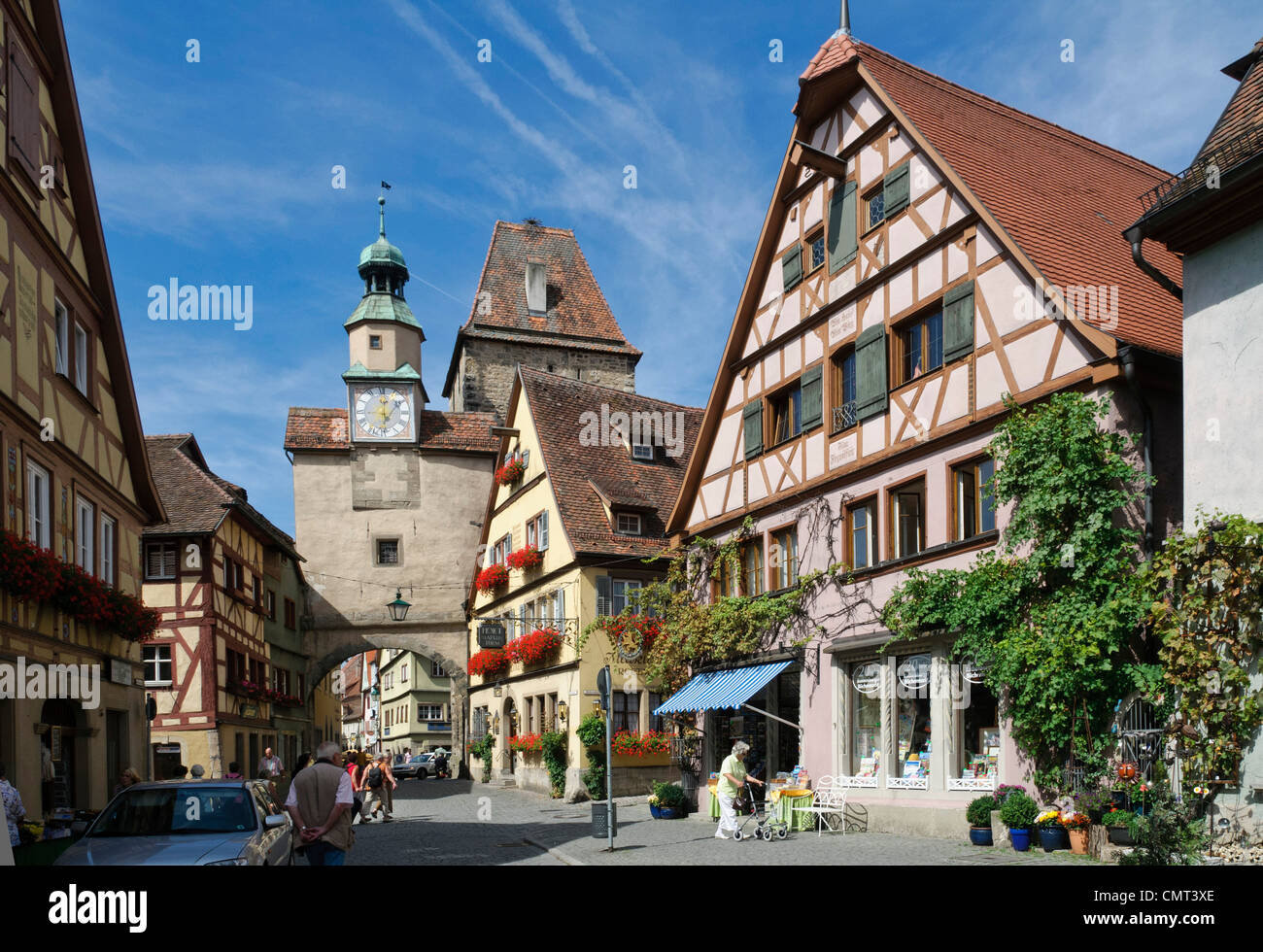Germania - Rothenburg ob der Tauber, antica città vecchia in Baviera Foto Stock
