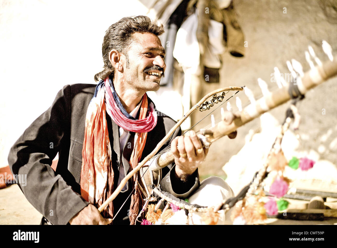 Papu,Bhopa,Rajasthani cantante folk,Jaisalmer, India Foto Stock