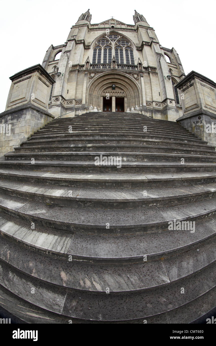 La Cattedrale di St Paul, Ottagono, Dunedin, South Island, in Nuova Zelanda - fisheye Foto Stock