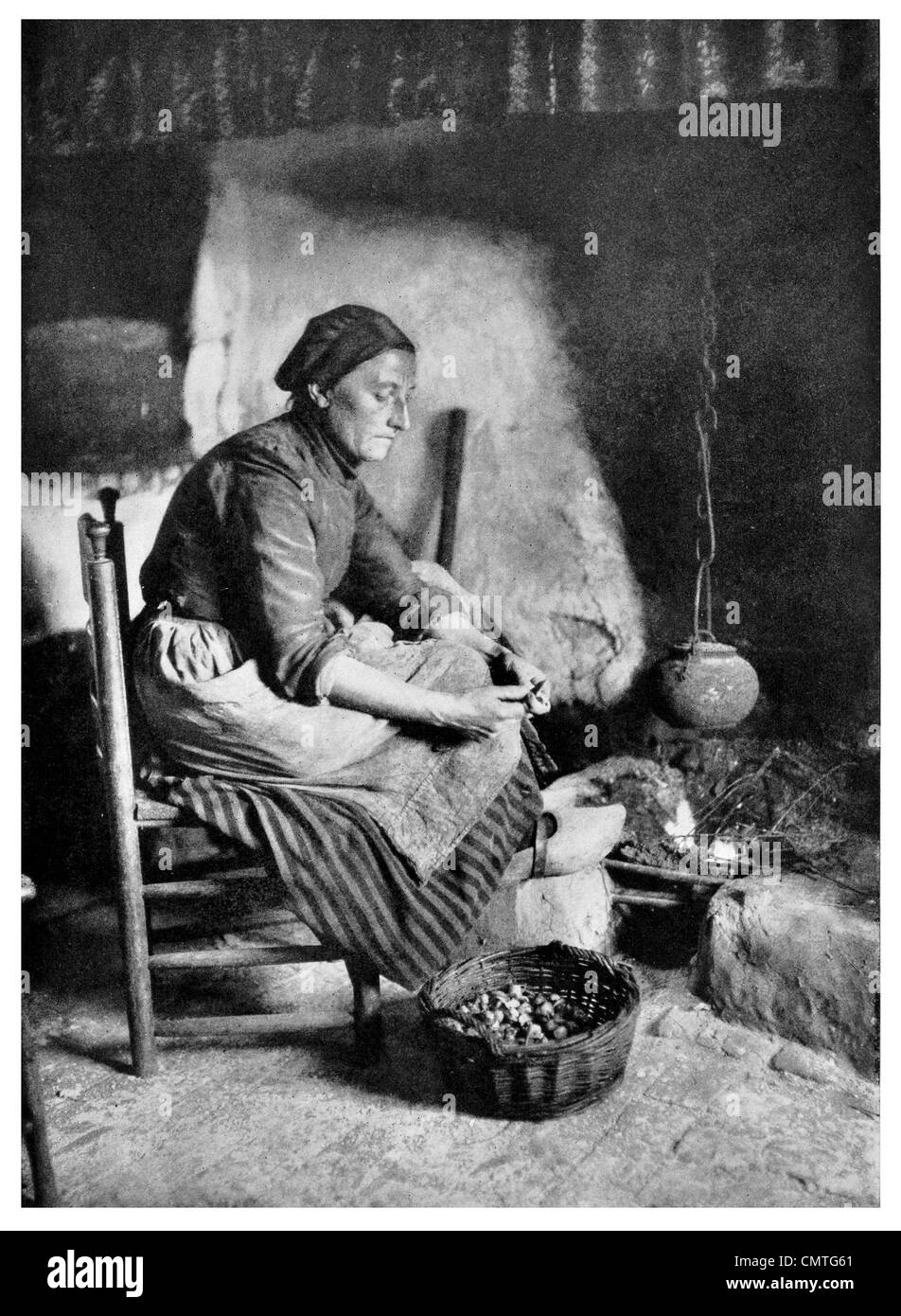 1925 Fiandre pasto serale Foto Stock