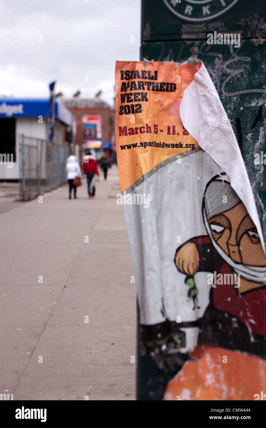 Apartheid israeliano settimana poster a Toronto in Canada Foto Stock