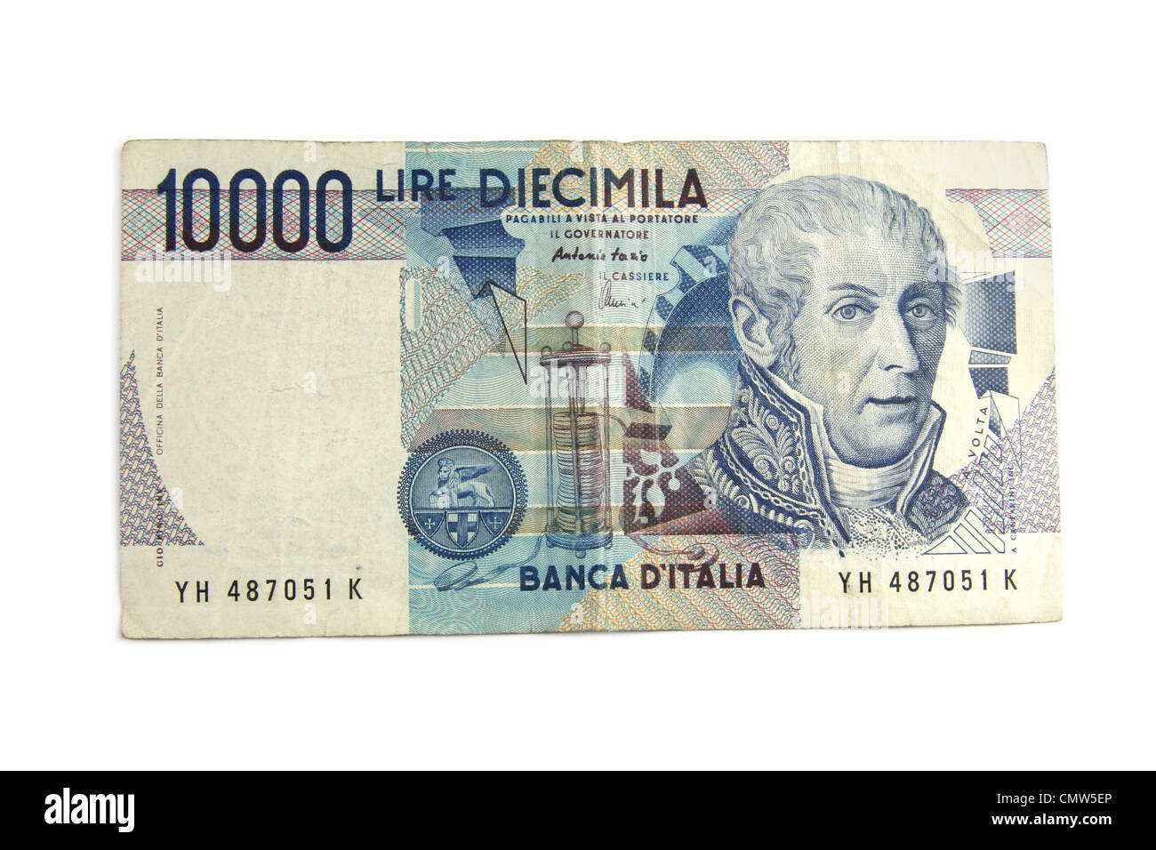 1984 Italiano Lire 10.000 nota. Foto Stock
