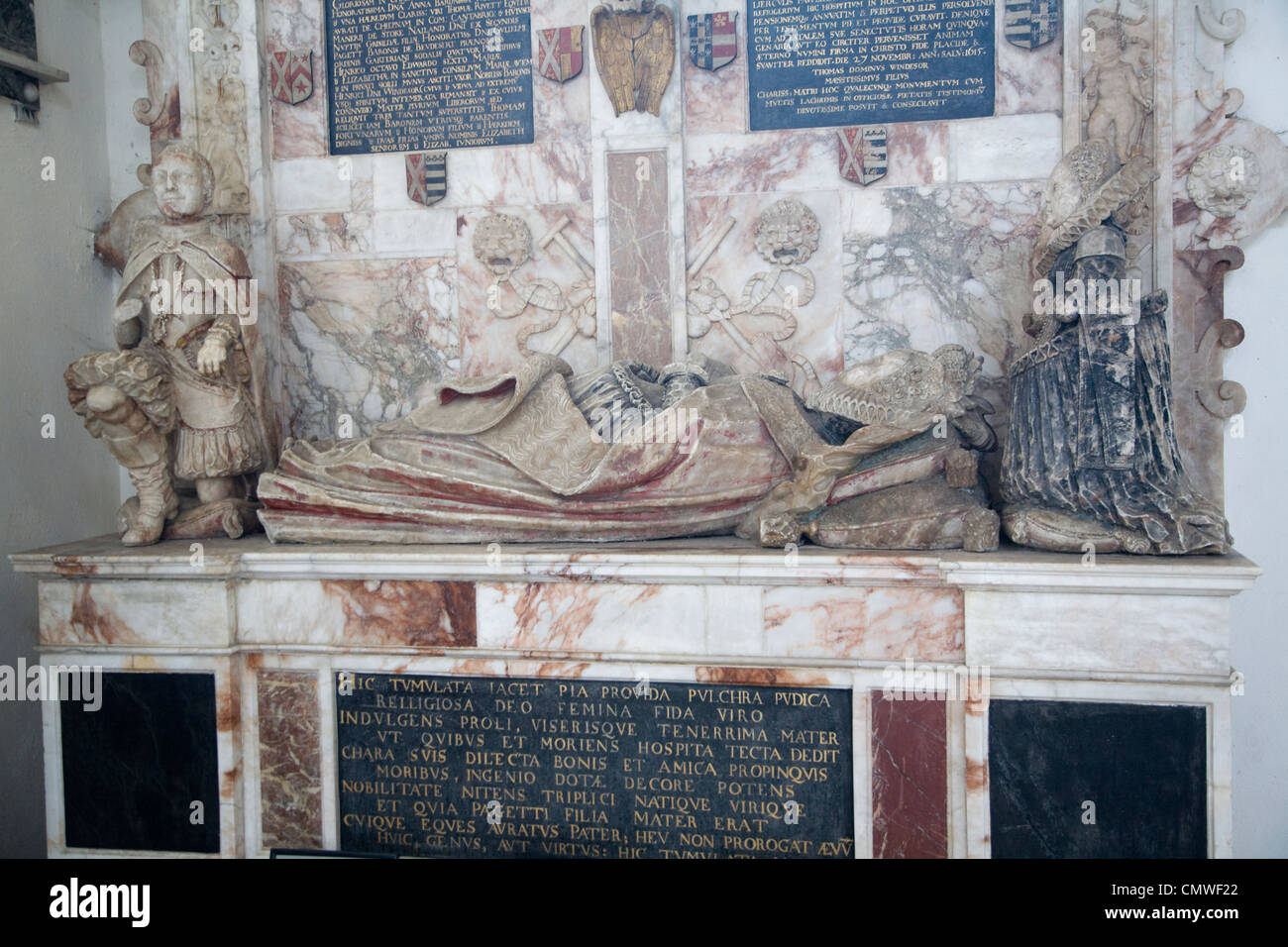 La chiesa di Santa Maria di Stoke da Nayland, Suffolk, Inghilterra - Lady Anne Windsor memorial Foto Stock