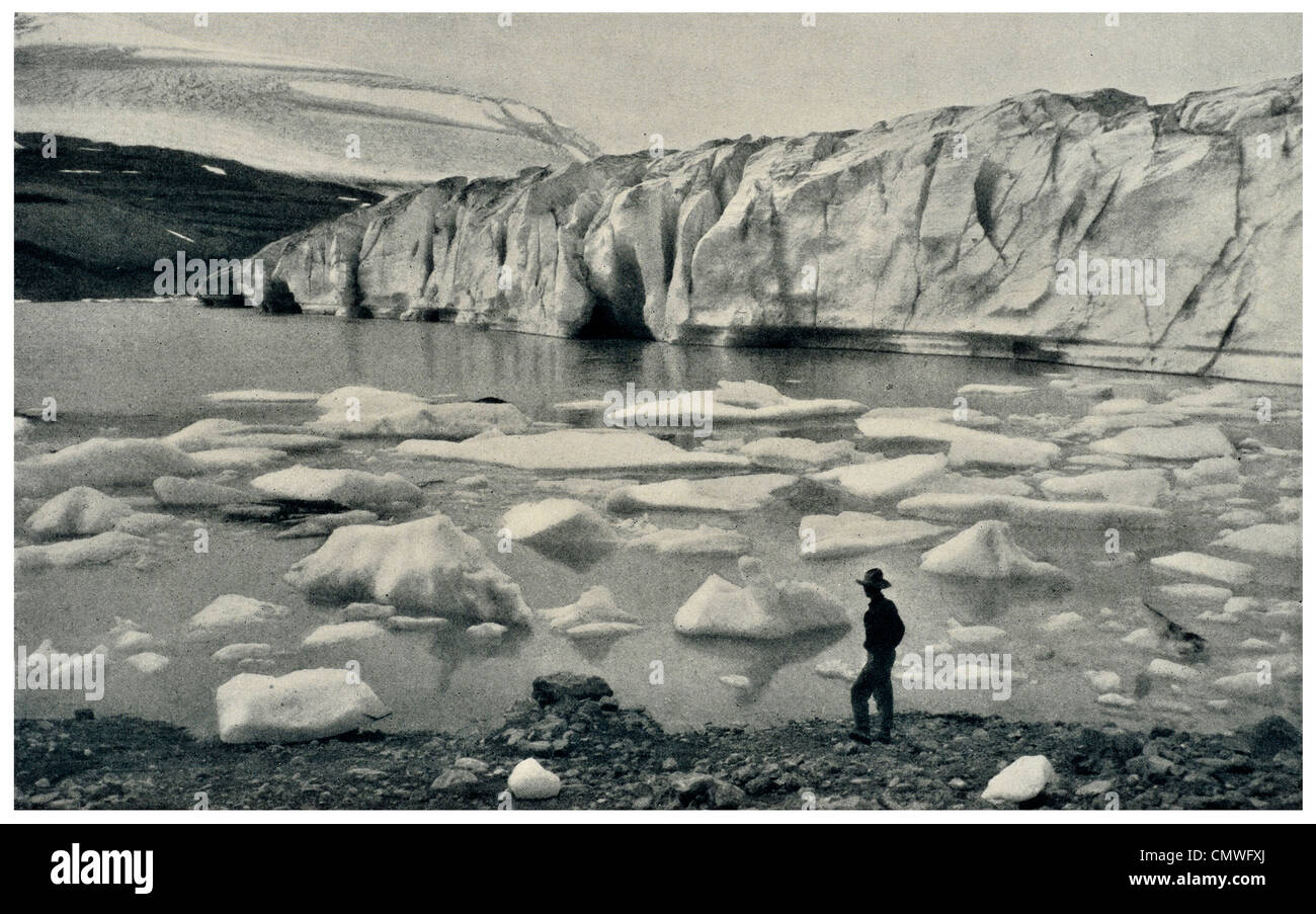 1925 Ghiacciaio di Saskatchewan Foto Stock