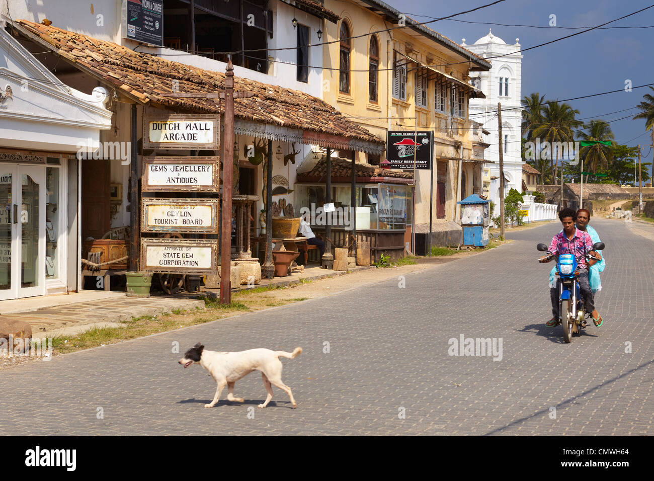 Sri Lanka - Galle, Old Town street Foto Stock