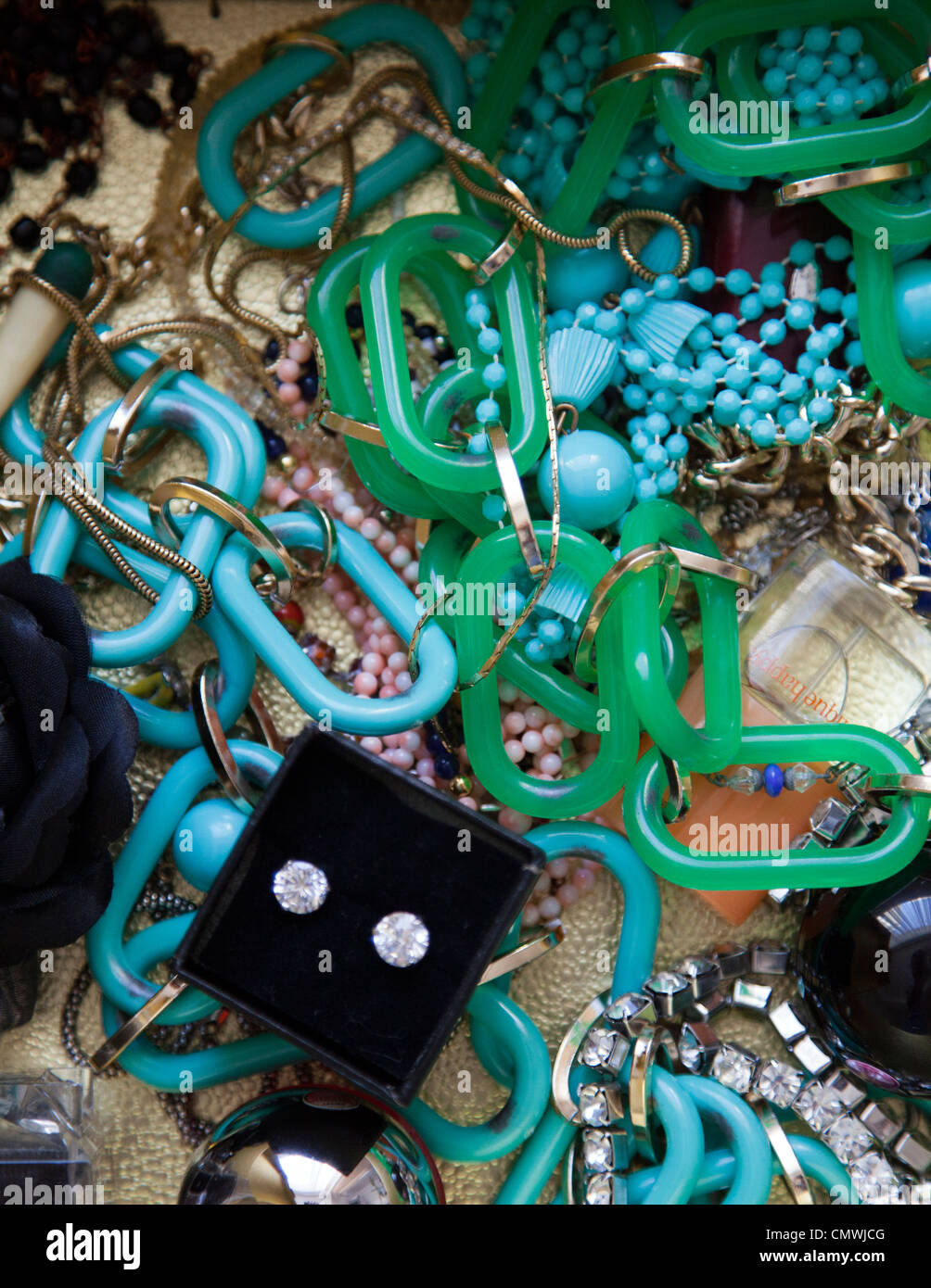 Gingillo Box del costume jewelery Foto Stock