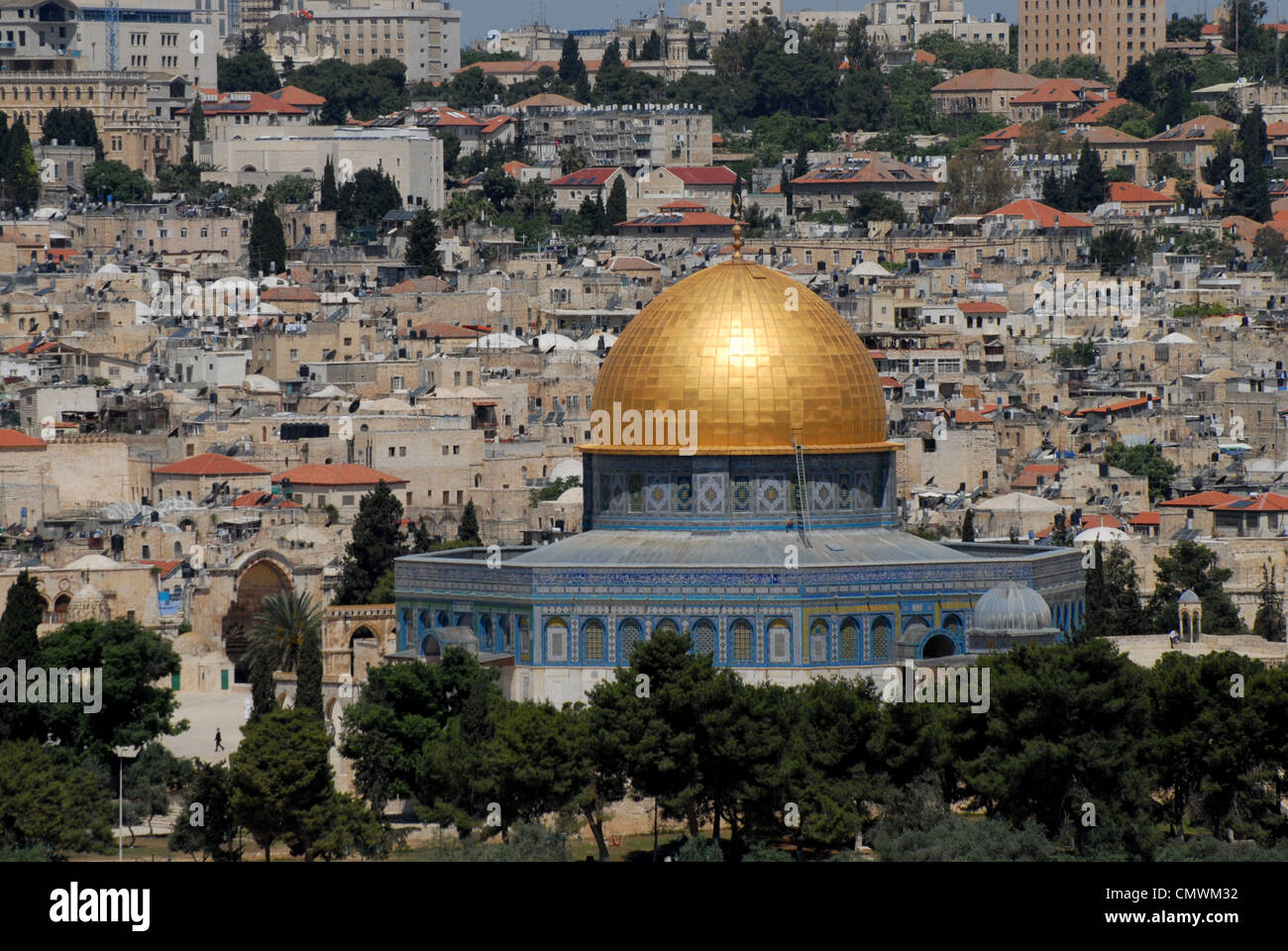 Golden Cupola della roccia di Gerusalemme insieme Foto Stock