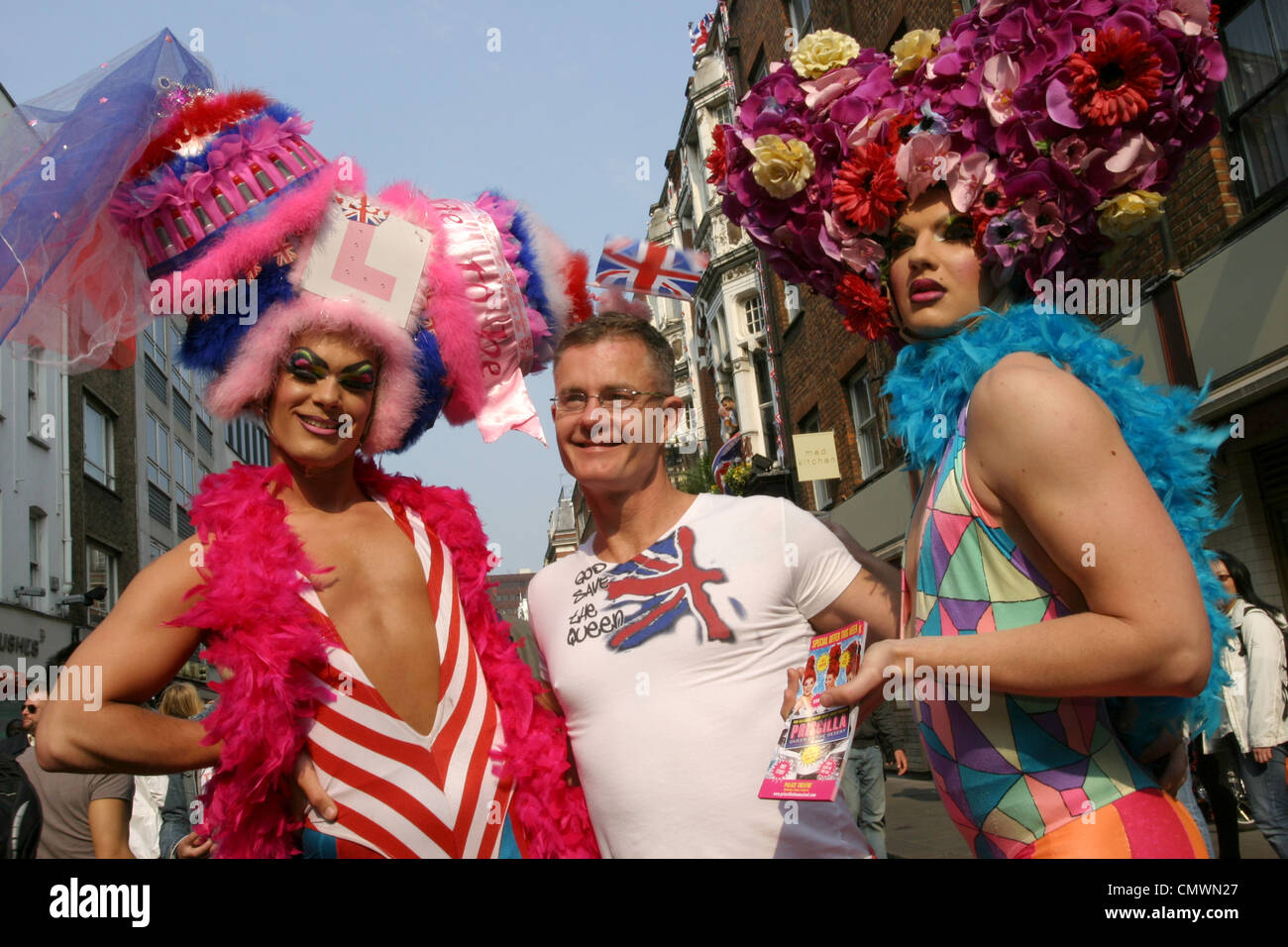 Celebrazioni di partito in Soho il giorno delle nozze reali di William e Kate 2011 Foto Stock