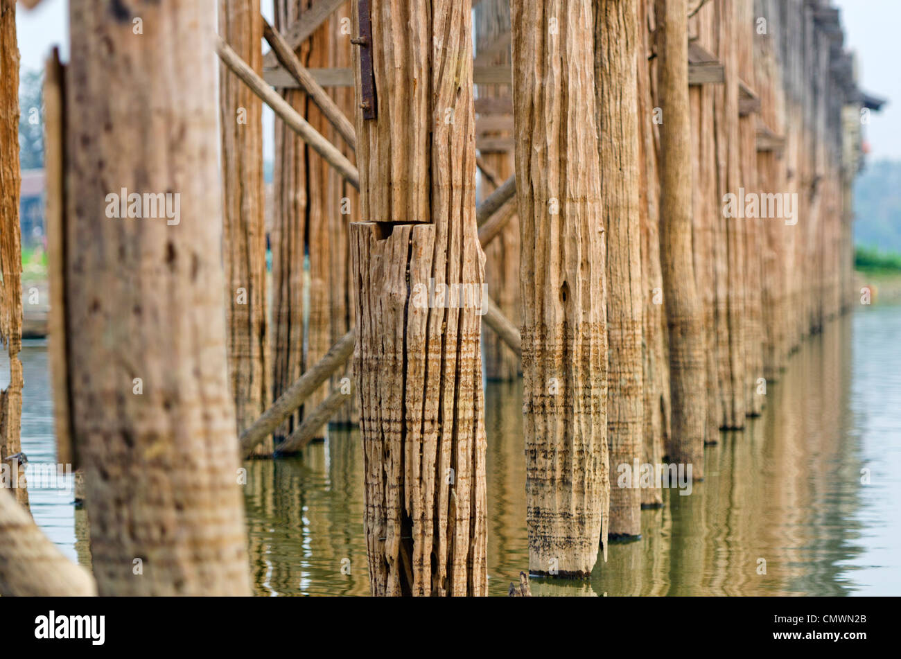 U Bein ponte in teak, Mandalay Myanmar Foto Stock