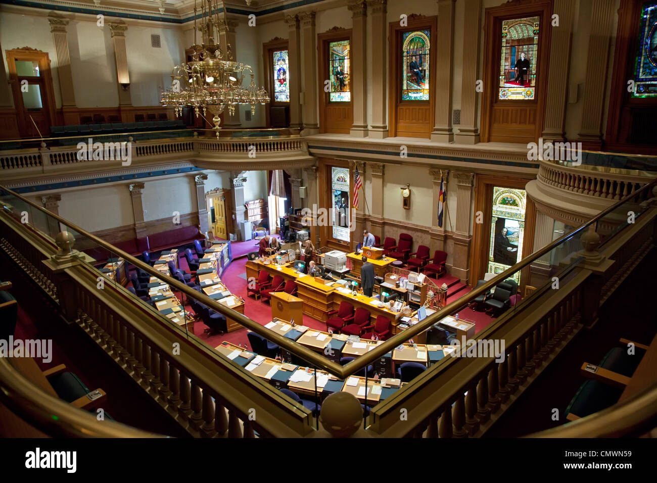 Denver, Colorado - La Camera del Senato in Colorado Capitol Building. Foto Stock
