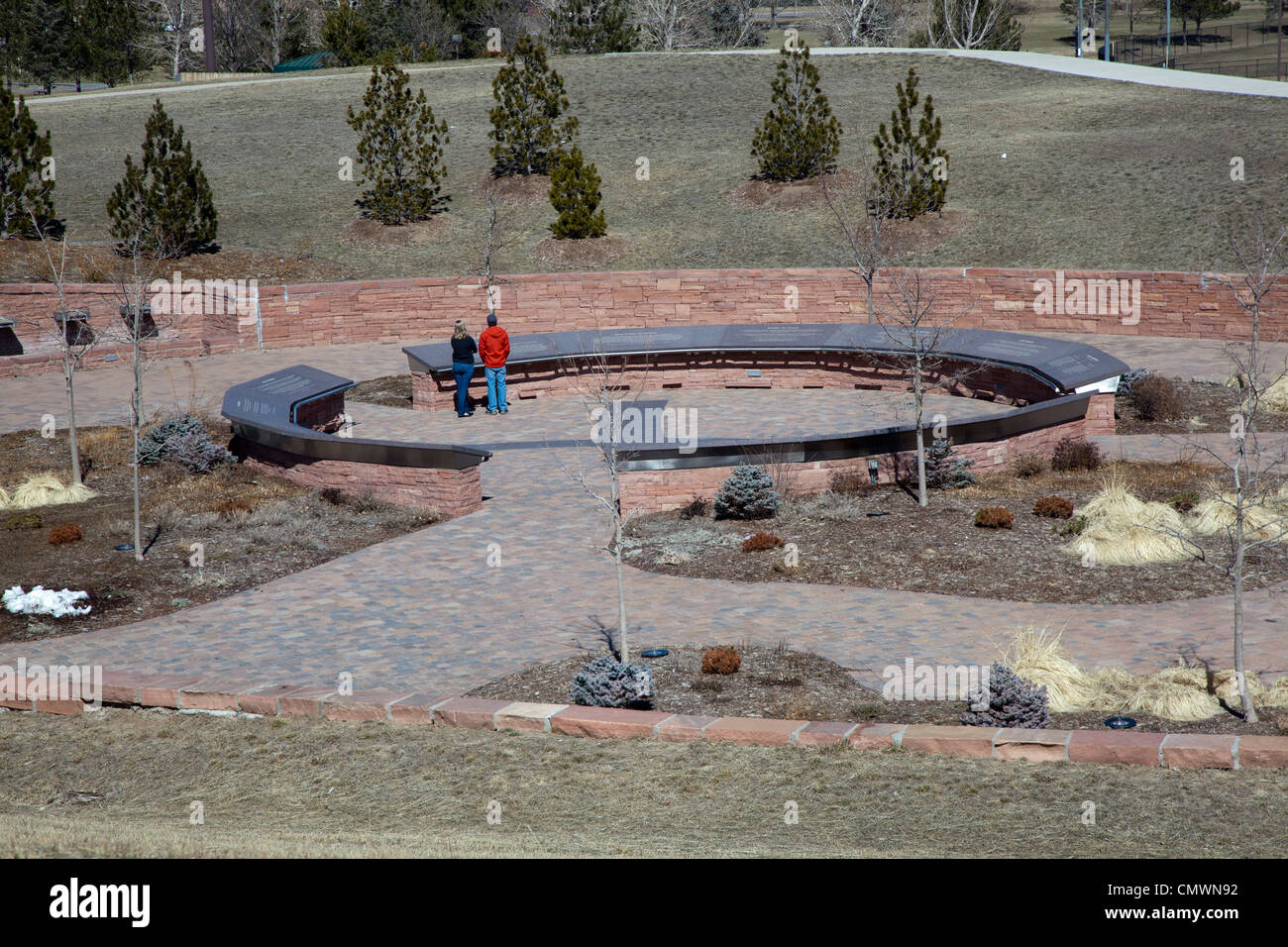 Memoriale alla scuola Columbine tiri Foto Stock