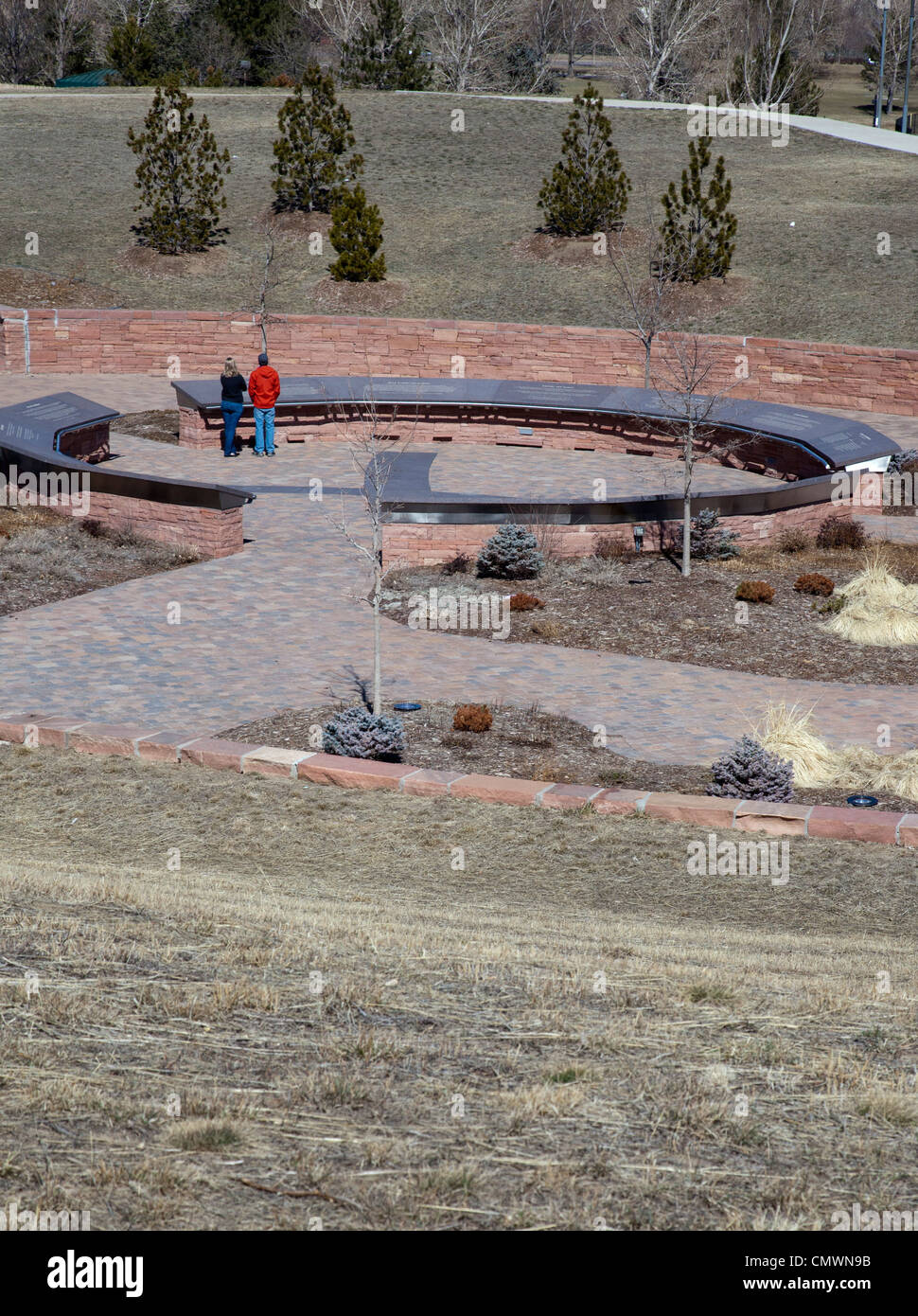 Memoriale alla scuola Columbine tiri Foto Stock