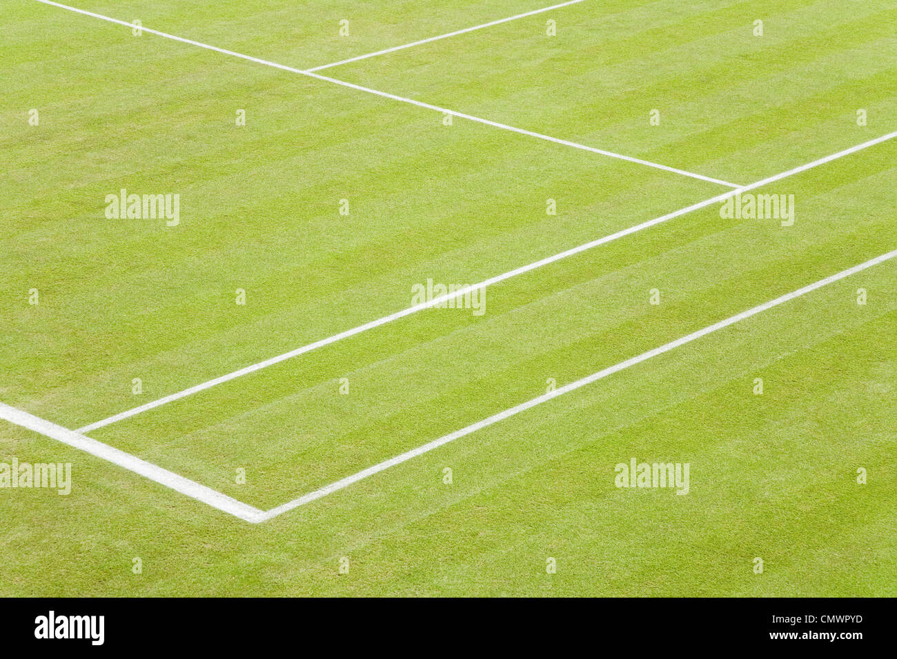 Dettaglio di linee bianche su un campo da tennis Foto Stock