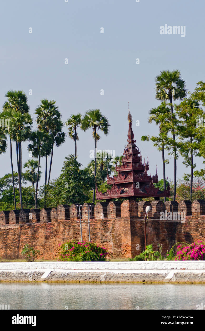 Mandalay palace pareti, Mandalay Myanmar Foto Stock