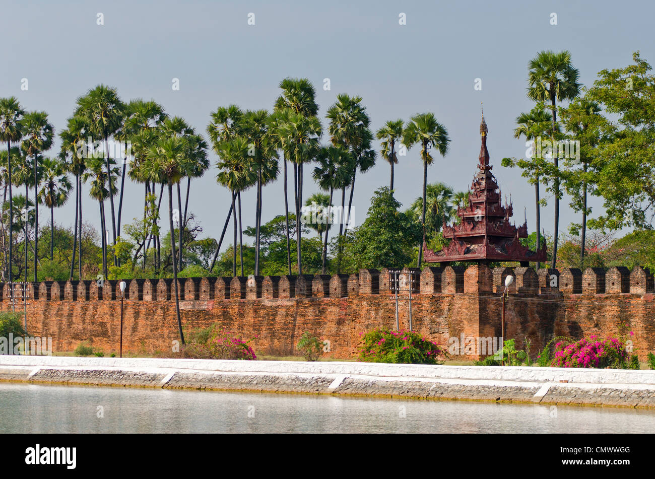 Mandalay palace pareti, Mandalay Myanmar Foto Stock