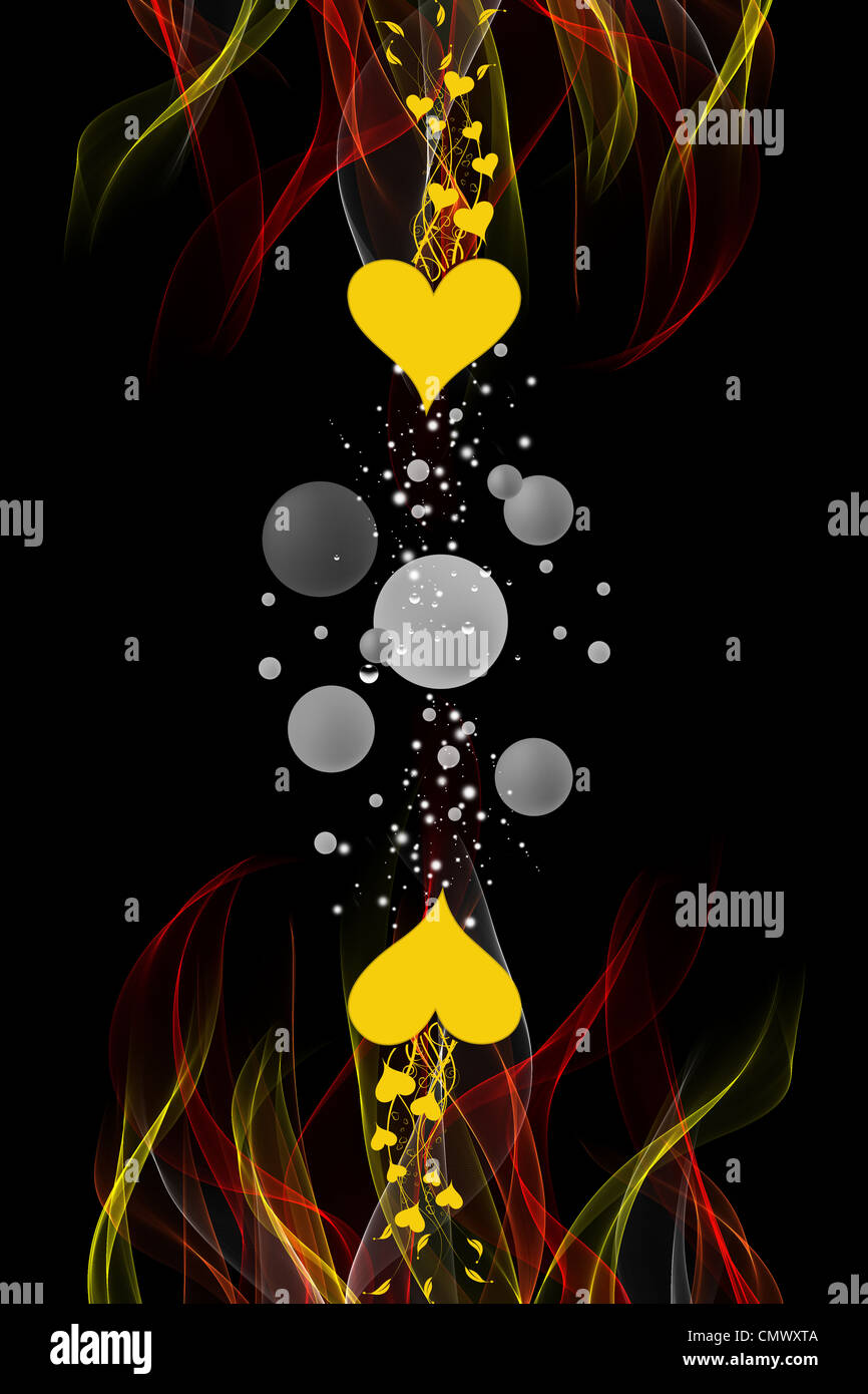 Bellissimo sfondo astratto di floral e fiamme Foto Stock