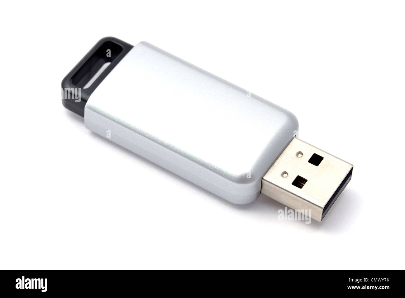 Dispositivo di memorizzazione USB isolato su bianco Foto Stock