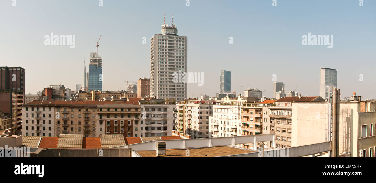 Vista sui tetti di Milano Foto Stock