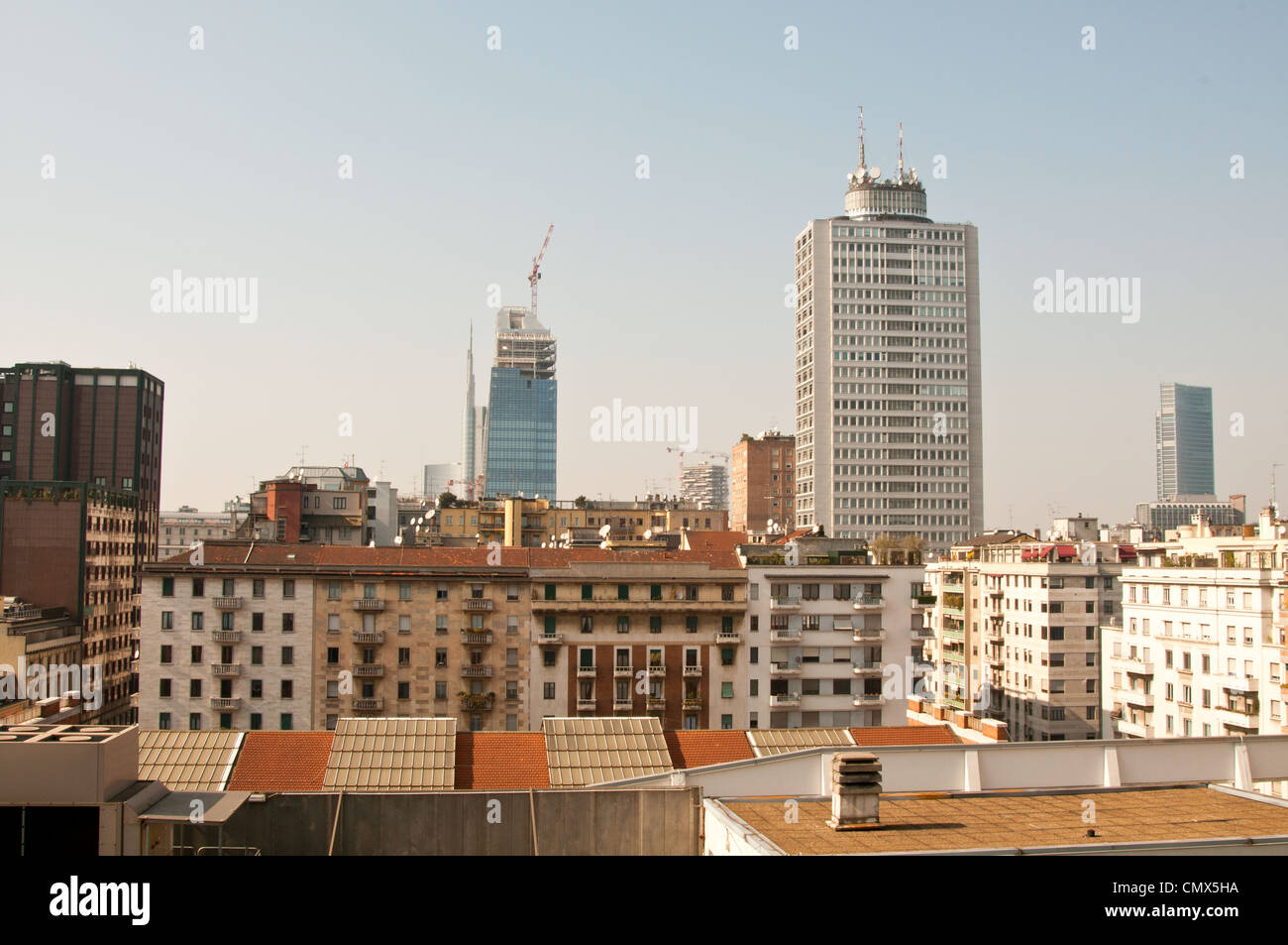 Vista sui tetti di Milano Foto Stock