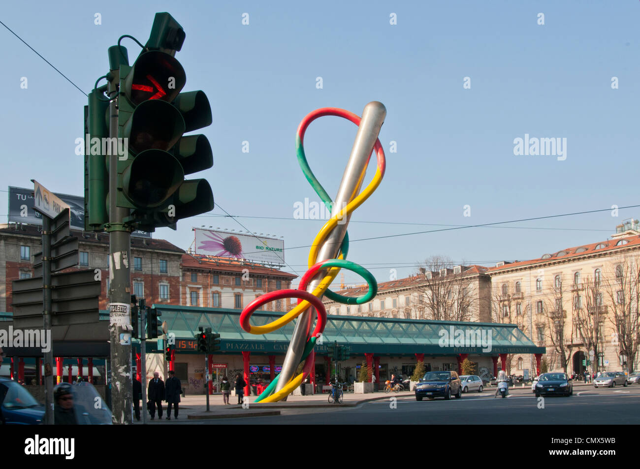 Arte pubblica al di fuori del Piazzale Cadorna Triennale di Milano Foto Stock