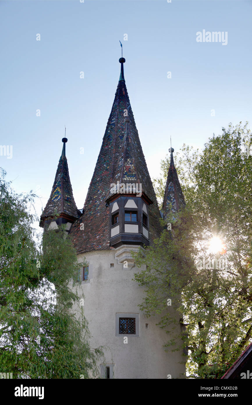 In Germania, il Land della Baviera e della Svevia, Lindau, Vista della Torre Diebsturm Foto Stock