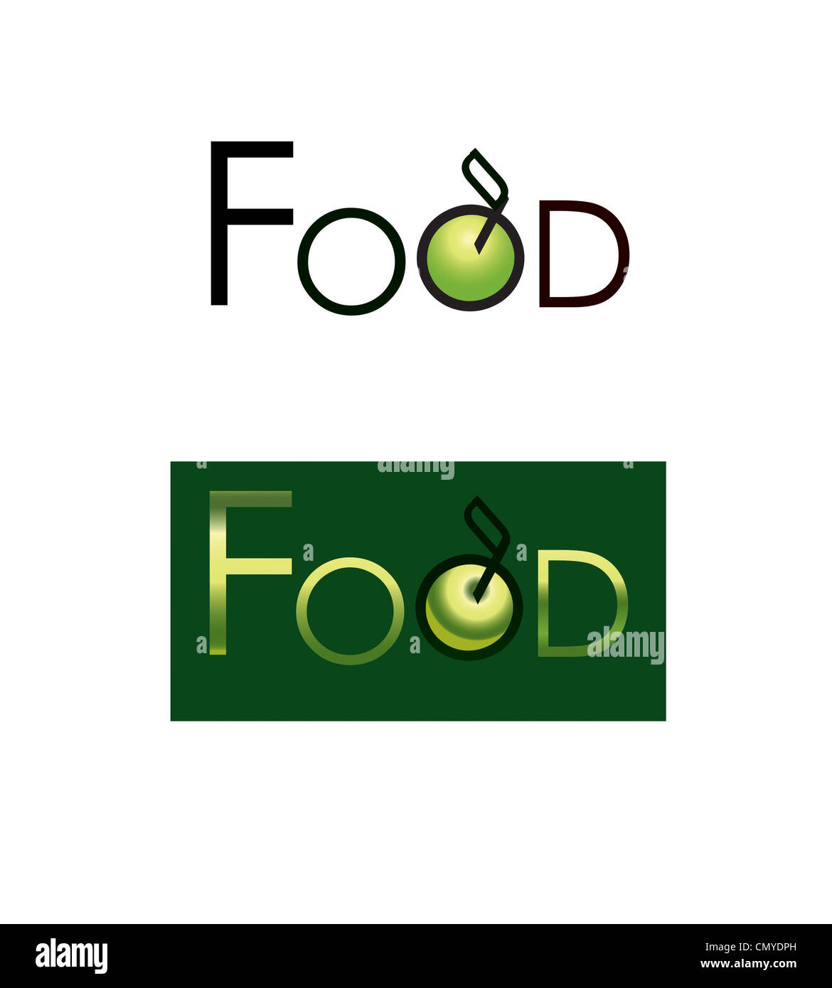 Loghi di ood con Apple Foto Stock