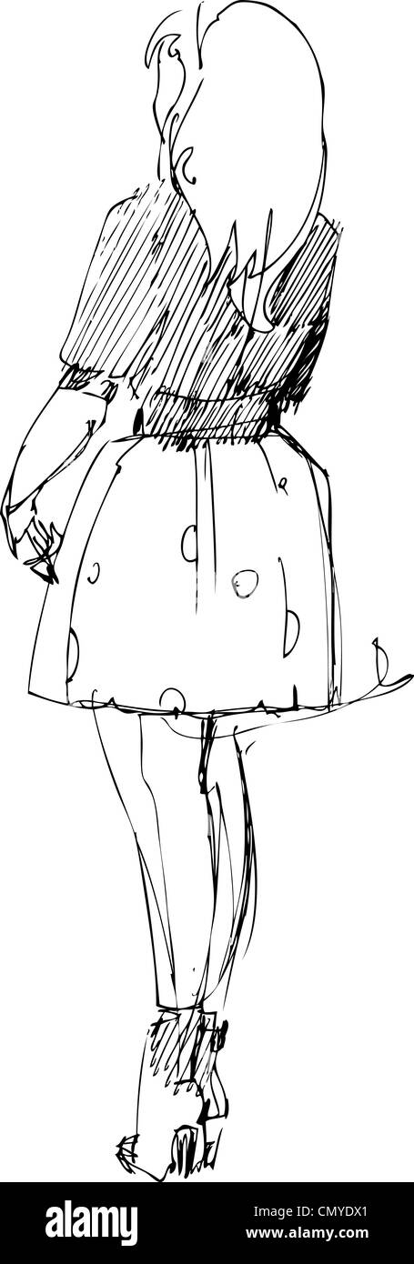 Bionda sui talloni dal retro Foto Stock