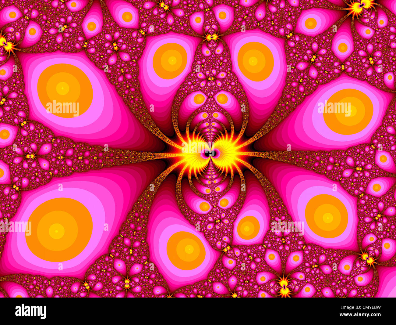 Rosa Frattale o ragno granchio creato nel set di Mandelbrot Foto Stock