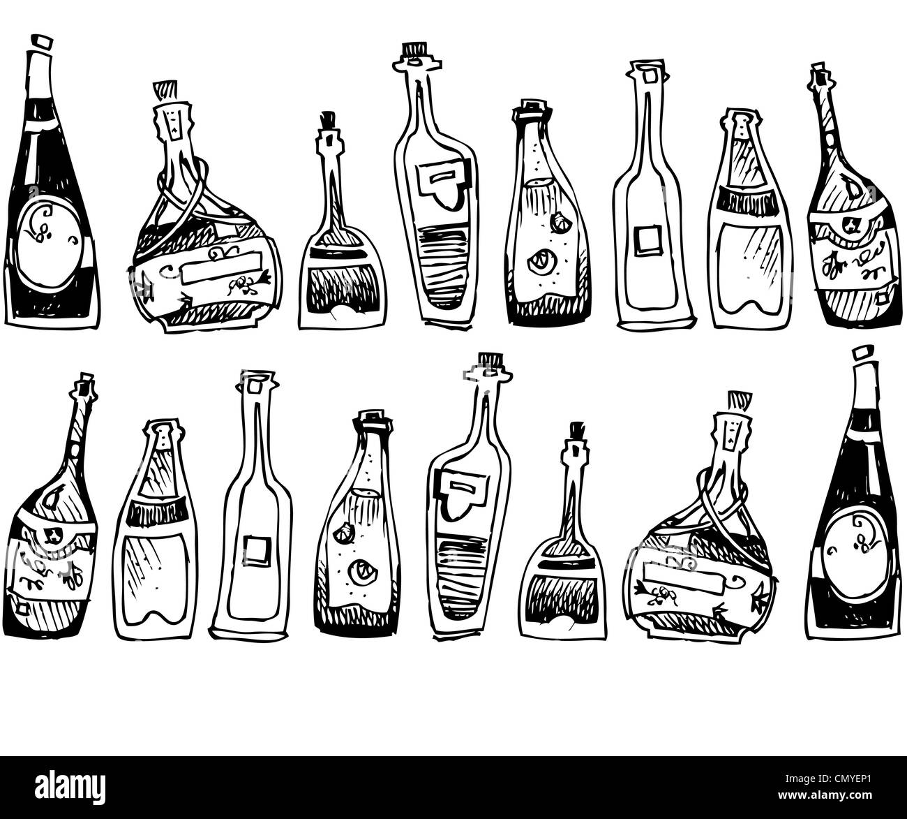 Immagine di acque forte è nero in bottiglia Foto Stock