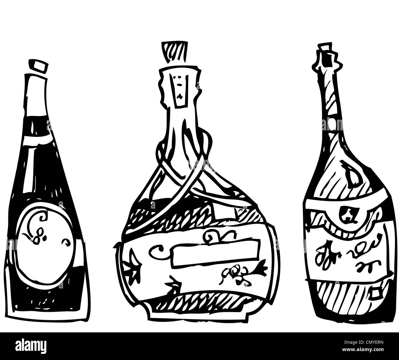 Immagine di acque forte è nero in bottiglia Foto Stock