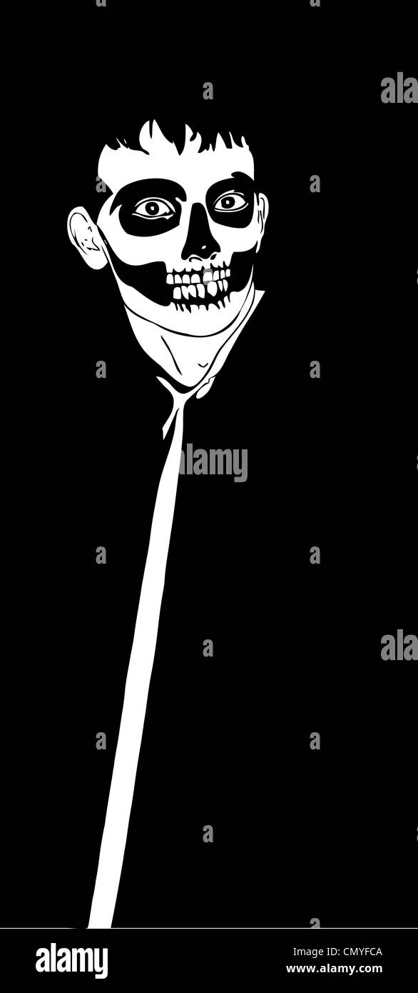 La figura attore nel trucco e un tirante in corrispondenza del collo Foto Stock