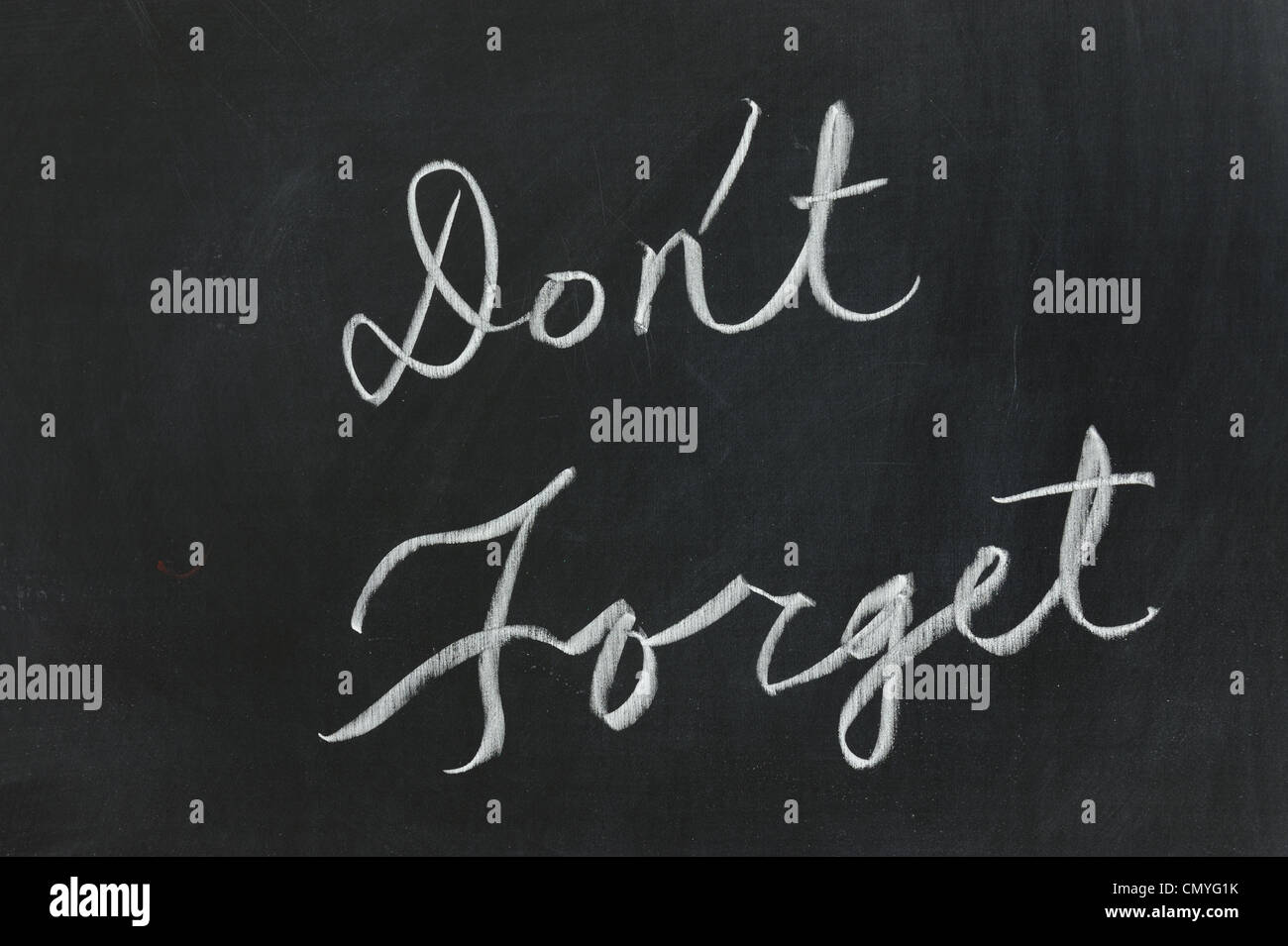 Chalkboard disegno - non dimenticate Foto Stock